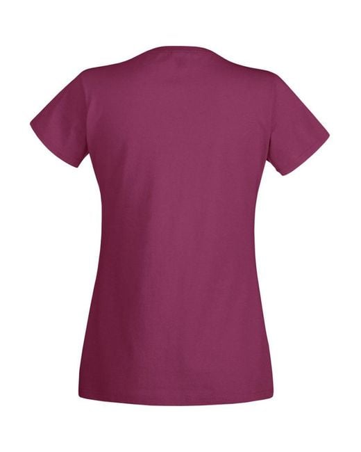 Fruit Of The Loom Purple Ladies/ Lady-Fit Valueweight Short Sleeve T-Shirt (Pack Of 5) Cotton