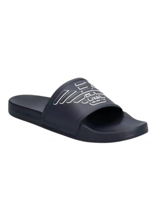 Emporio Armani Blue Eagle Slides for men