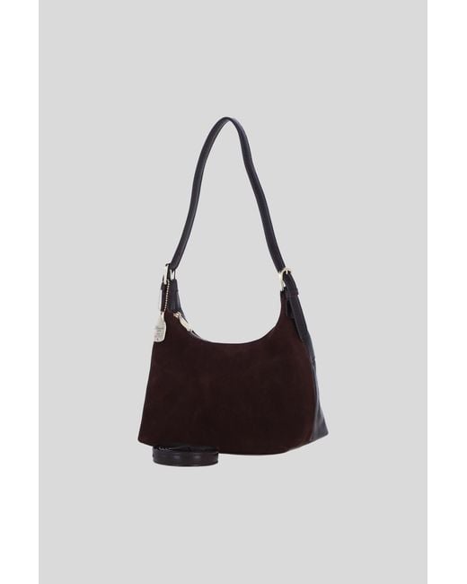 Ashwood Leather White Real And Suede Shoulder Bag With Detachable Crossbody Strap