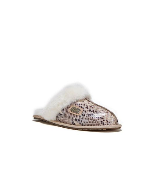 Australia Luxe White Closed Mule Snake Sheepskin