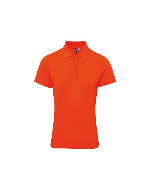 PREMIER Red Ladies Coolchecker Plus Piqu Polo With Coolplus