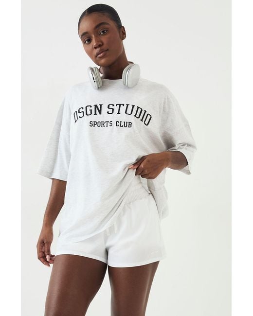DSGN Studio White Applique Oversized T-Shirt