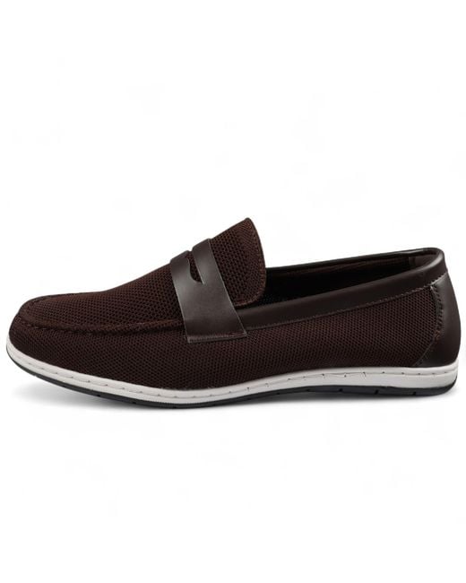 Infinity Leather Black Breathable Loafers Lightweight Slip-On for men