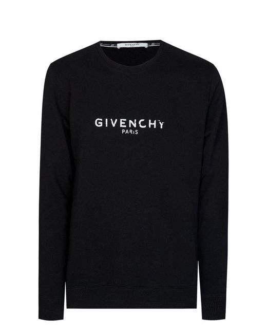 Givenchy Paris Vintage Signature Sweatshirt Met Gebroken Logo In Zwart in het Black voor heren