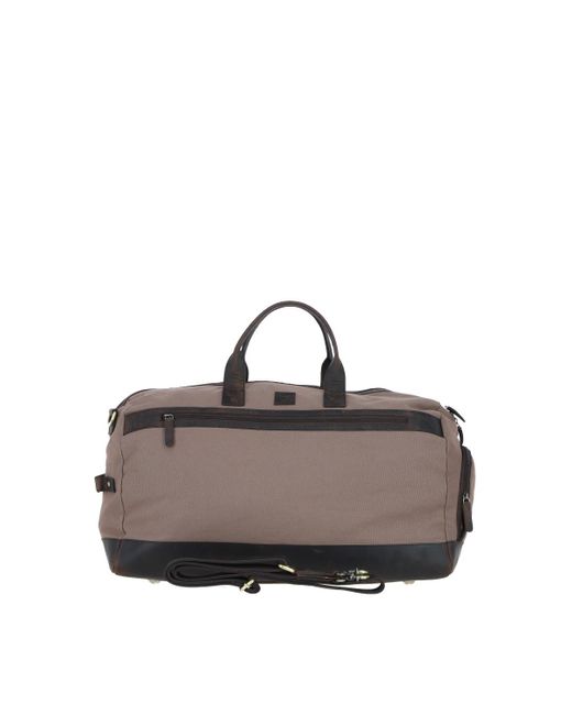 Fenland Sheepskin Brown Exquisite Real Leather X Canvas Holdall for men