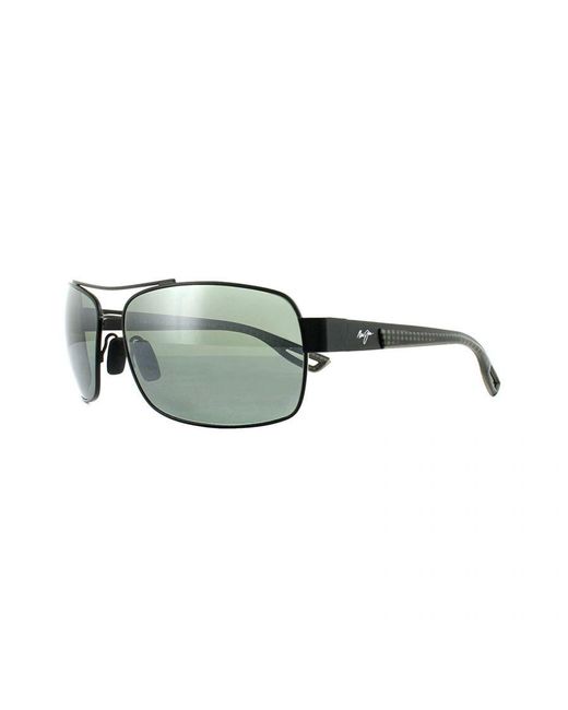 Maui Jim Green Rectangle Matte Neutral Sunglasses Metal (Archived) for men
