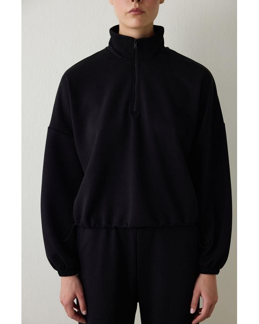 Penti Blue Crop Half-Zip Sweatshirt