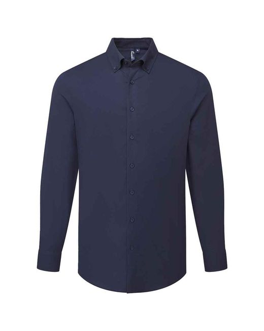 PREMIER Blue Supreme Oxford Long-Sleeved Formal Shirt for men