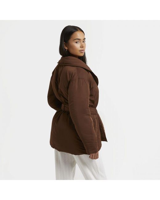 River island brown puffer Clearance