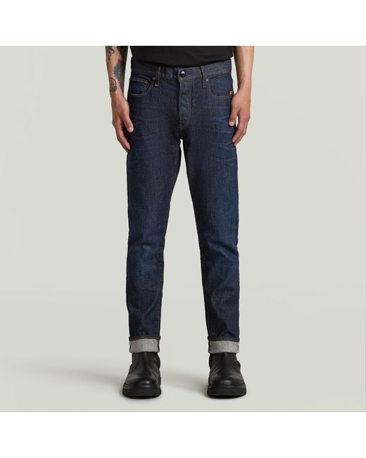 G-Star Blue 3301 Slim Selvedge Jeans for men