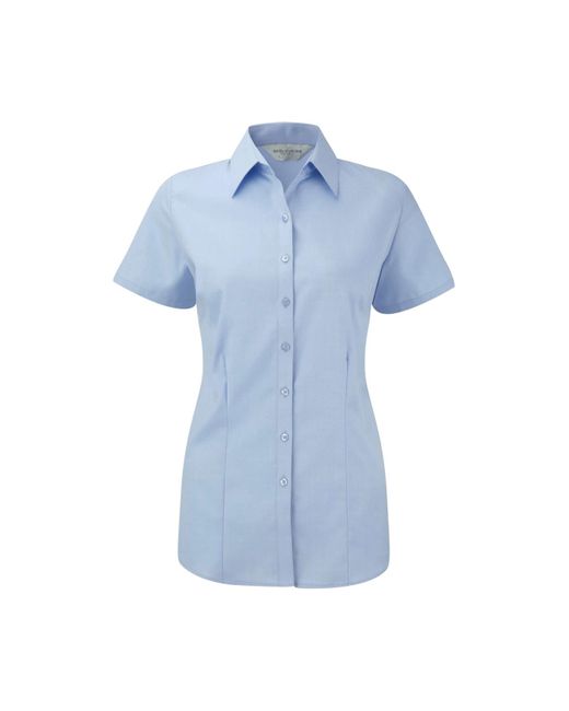 Russell Blue Collection /Ladies Herringbone Formal Shirt (Light)
