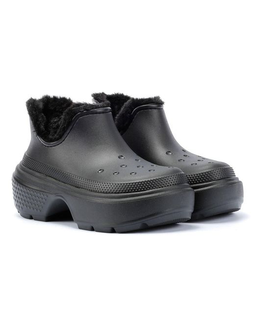 CROCSTM Black Stomp Lined Shorty Boots