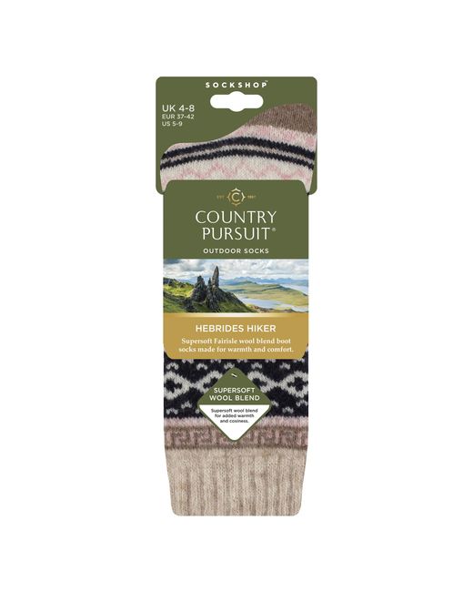 Country Pursuit Gray Ladies Wool Blend Hiking Socks Cushioned Walking Boot