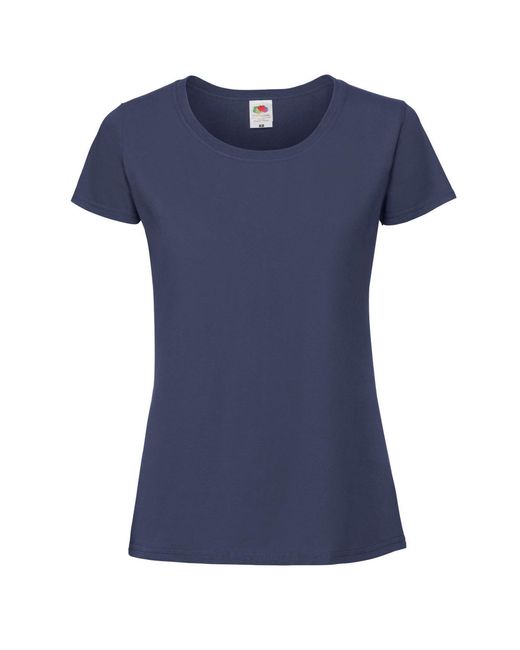 Fruit Of The Loom Blue Ladies Ringspun Premium T-Shirt (Ultramarine)