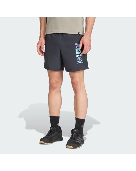 Adidas Originals Blue Primelift Graphic Short for men