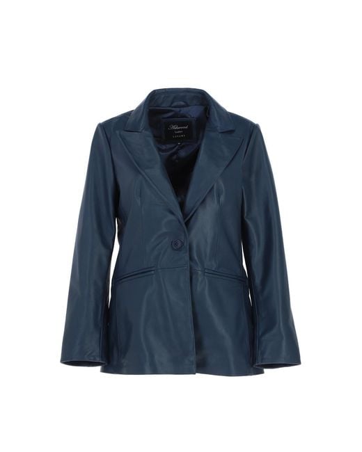 Ashwood Leather Blue 'Lucia' Real Fashion Single Breasted Blazer