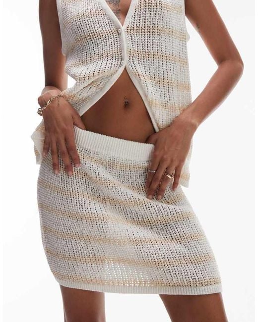 Rhythm White Sol Stripe Knit Mini Skirt