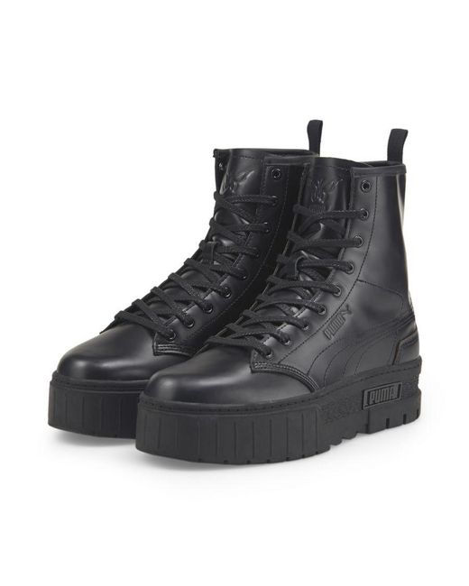 PUMA Black X Dua Lipa Mayze Boot Trainers Leather