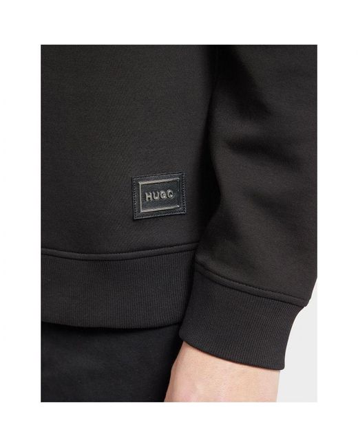 Boss Relaxed-fit Katoen-mix Met Kettingkraag Sweatshirt In Zwart in het Black voor heren