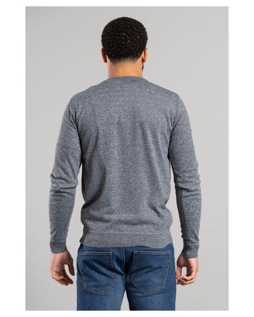 Kensington Eastside Gray Crewneck Birdseye Knit Jumper for men