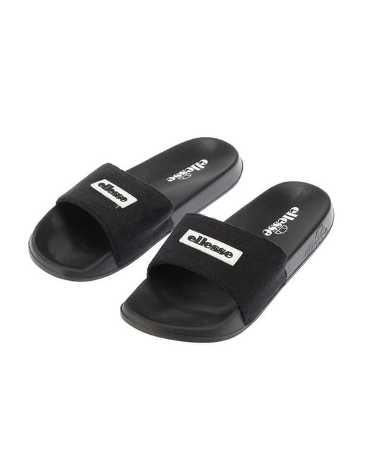 Ellesse Black Laxxes Open Toe Slide Sandals for men