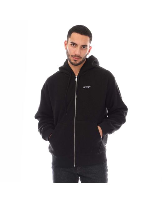 Levi's Black Lse Relaxed Graphic Headline Logo Zip Hoody for men