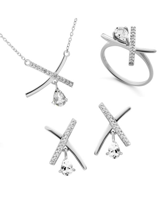 Orphelia Metallic 'Charlotte' 925 Sterling Set: Necklace + Earrings + Ring