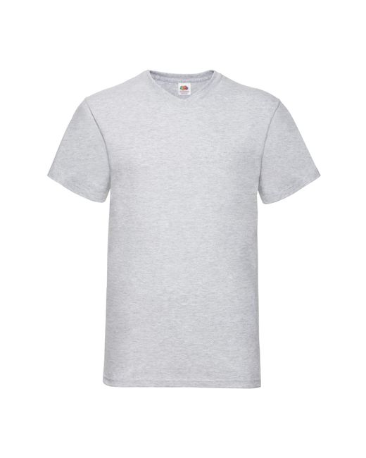 Fruit Of The Loom Gray Valueweight Heather V Neck T-Shirt for men