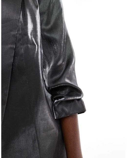 Pieces White Ruched Sleeve Blazer
