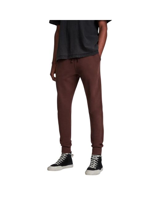 AllSaints Black Raven Slim Fit Sweatpants Fleece Bottoms Casual Cuffed Cotton for men