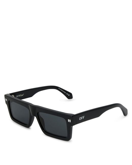 Off-White c/o Virgil Abloh Black Accessories Off Chandler 53 Rectangle Sunglasses for men