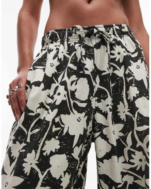 TOPSHOP Multicolor Linen Balloon Trouser