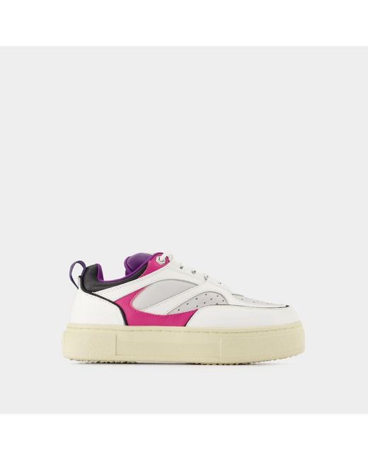 Eytys Pink Sidney Sneakers Aus Weißem Leder