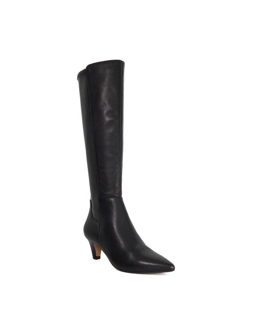 Dune Black Sera Low Suede Knee-High Boots