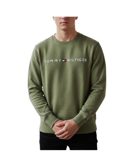 Tommy Hilfiger Green Sweatshirt Terry Cotton Jumper for men
