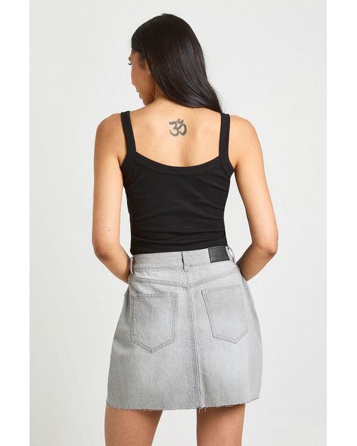Boohoo Gray Tall Denim Mini Skirt