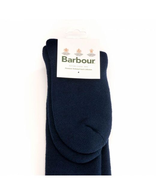 Barbour Blue Wellington Knee Length Socks for men