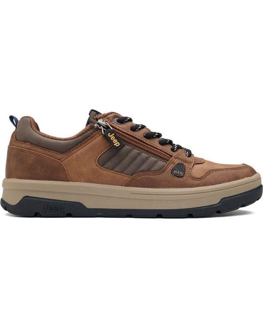 Jeep Spirit Michigan Zip Sneaker in Brown für Herren