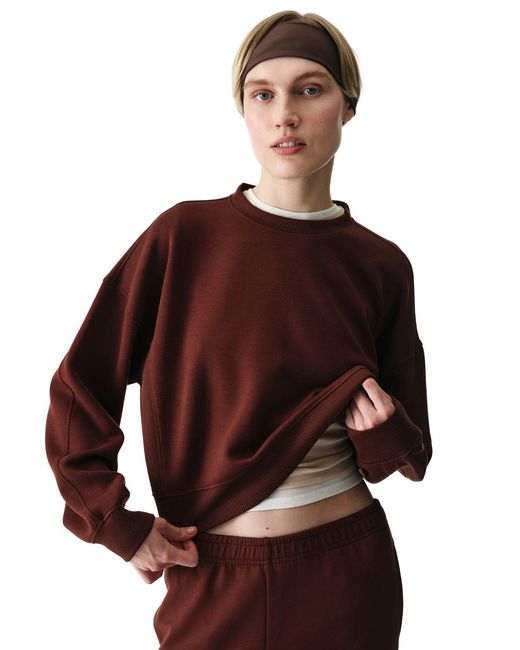 Penti Brown Oversized Knitted Crew Neck Sweatshirt