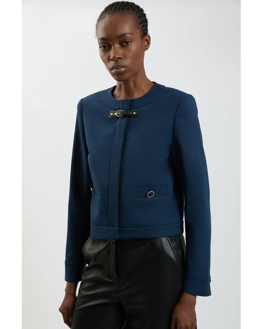 Karen Millen Blue Trim Contrast Tailored Jacket