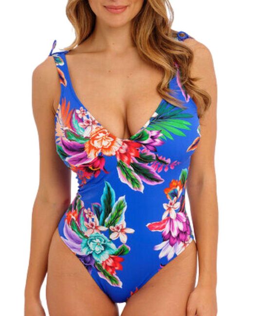Fantasie Blue Halkidiki Plunge Swimsuit
