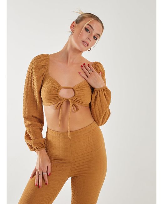 Pink Vanilla Brown Bubble Long Sleeve Top