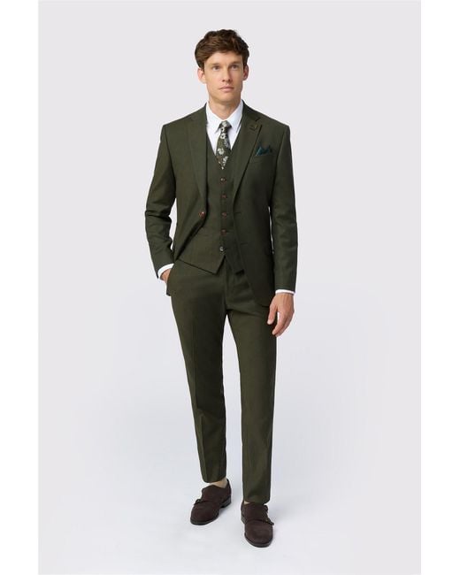Antique Rogue Green Single Breasted Two Button Slim Fit Suit Jacket for men