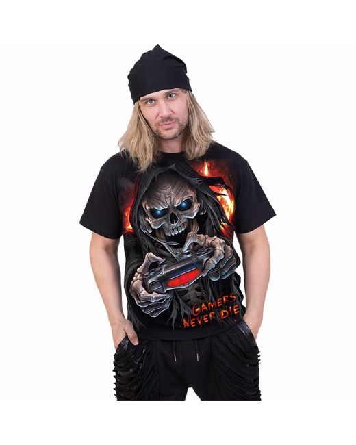 Spiral Black Adult Respawn T-Shirt Cotton