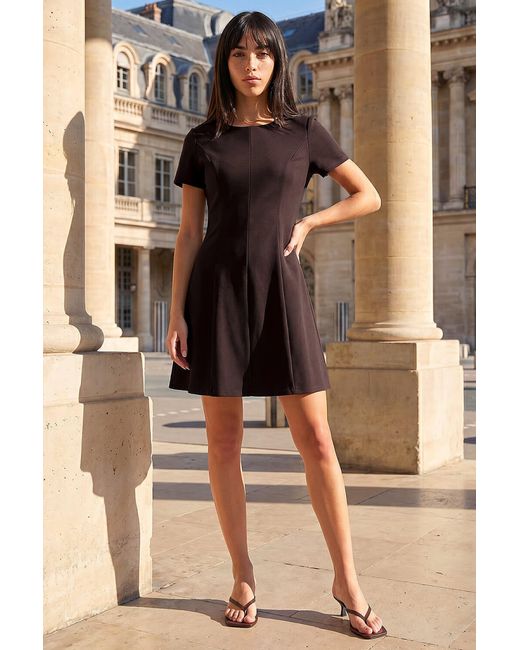 Roman Brown Petite Ponte Dress