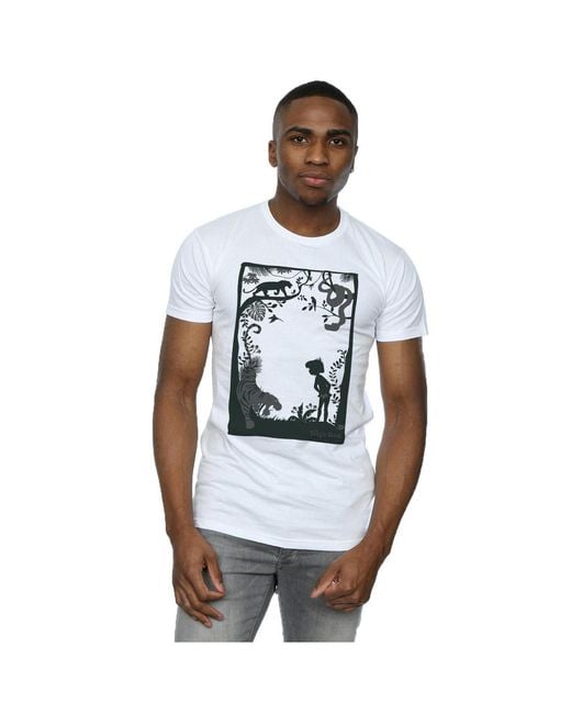 Disney White The Jungle Book Silhouette Poster T-Shirt Cotton for men