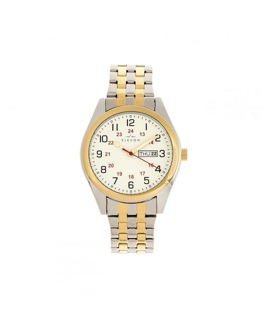 Elevon Watches Metallic Gann Bracelet Watch W/Day/Date for men