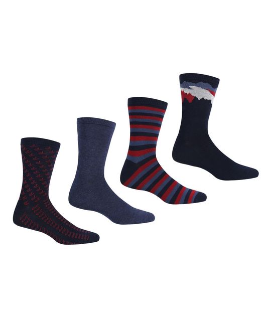 Regatta Blue Lifestyle Socks (Pack Of 4) (Dark Denim) for men