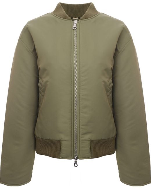 sunflower Green Nylon Bomber Jacket for men