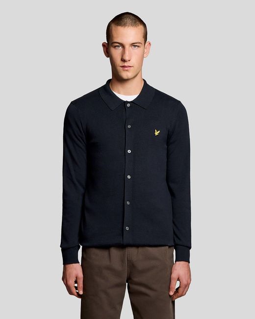 Lyle & Scott Blue Cotton Knitted Shirt for men